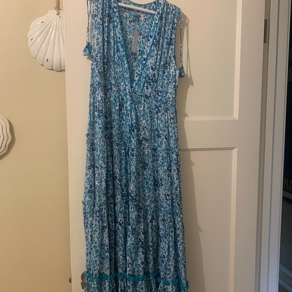 Poupette St. Barth Blue Floral Maxi Dress